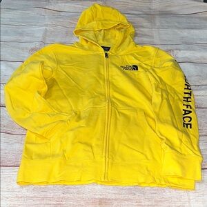 The North Face Yellow Zip-Up Hoodie Kids Size L EUC